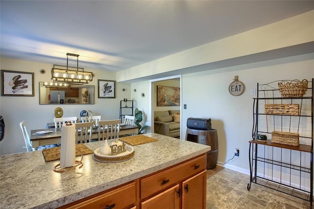 kitchen with pendant lighting