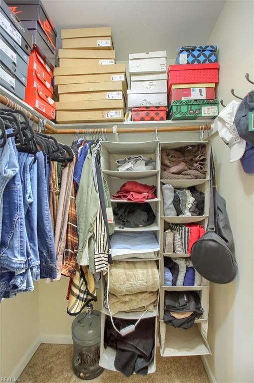 spacious closet with carpet