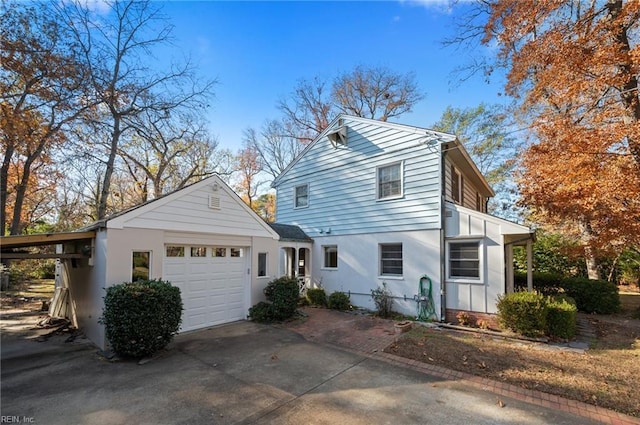 view of home's exterior featuring a garage