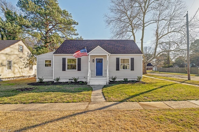 bungalow with a front yard