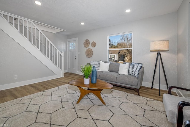 living room featuring light hardwood / wood-style flooring