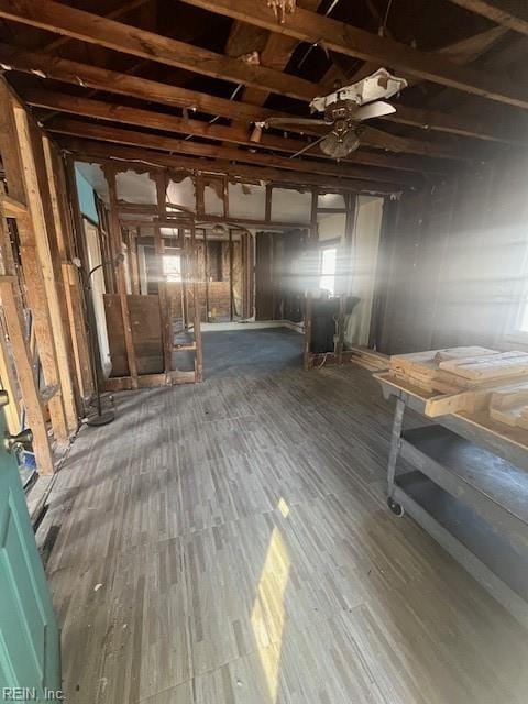 miscellaneous room with hardwood / wood-style floors