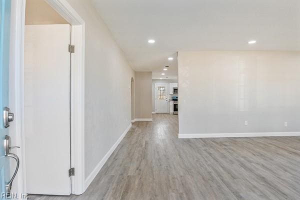 interior space featuring light wood-type flooring