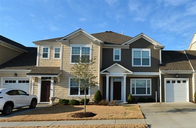 view of front of home with a garage