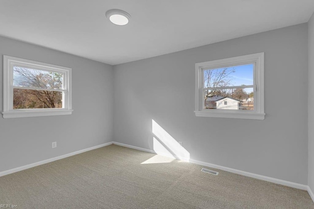 carpeted empty room featuring a wealth of natural light