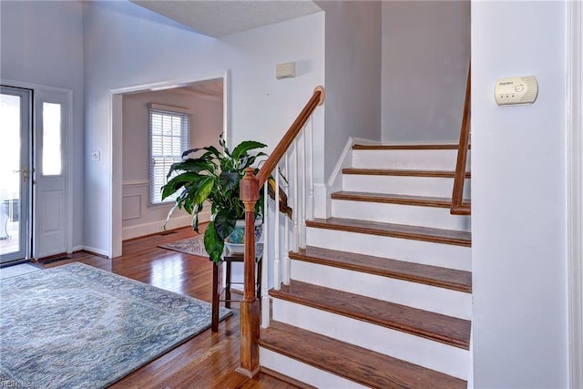 entrance foyer with wood-type flooring