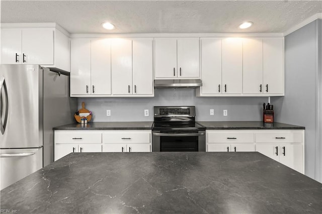 kitchen featuring appliances with stainless steel finishes and white cabinets