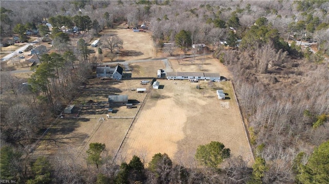 aerial view with a rural view