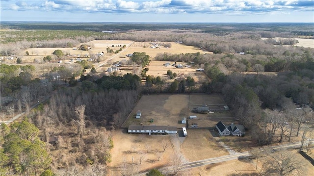 drone / aerial view with a rural view