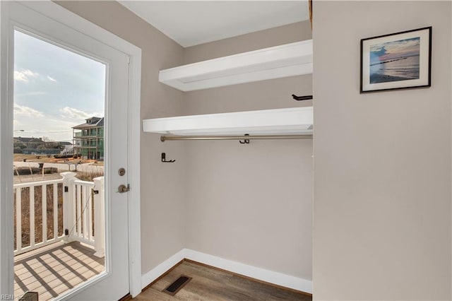 mudroom featuring hardwood / wood-style flooring