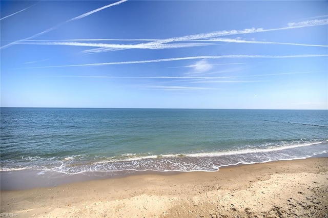 property view of water featuring a view of the beach