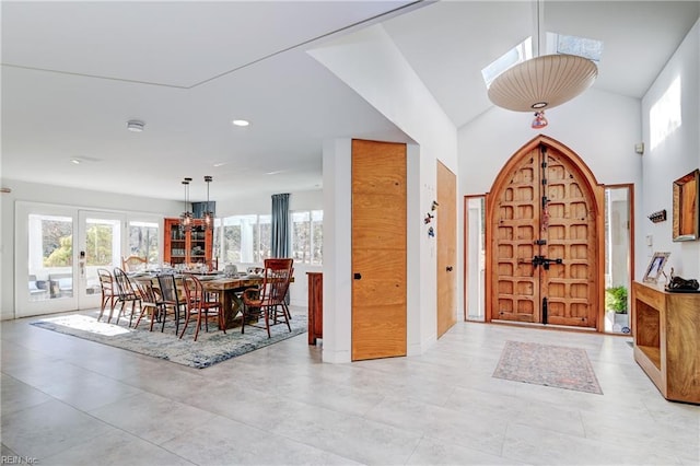 foyer entrance with french doors