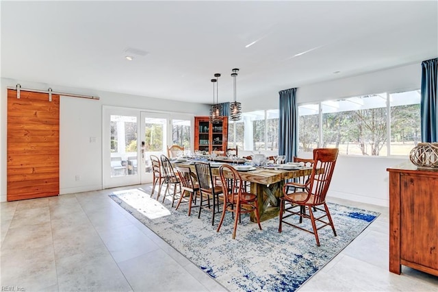 dining room featuring french doors