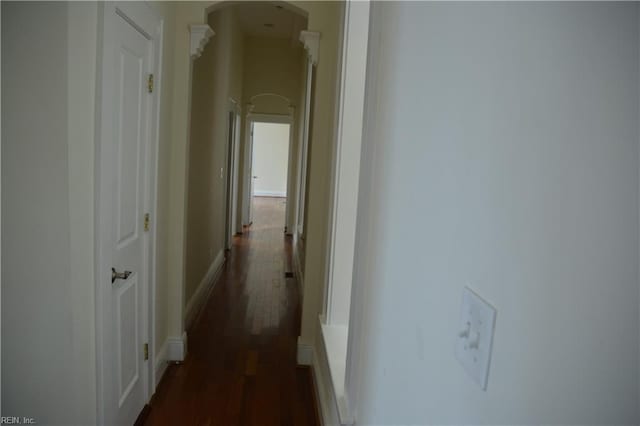 hall featuring dark hardwood / wood-style flooring