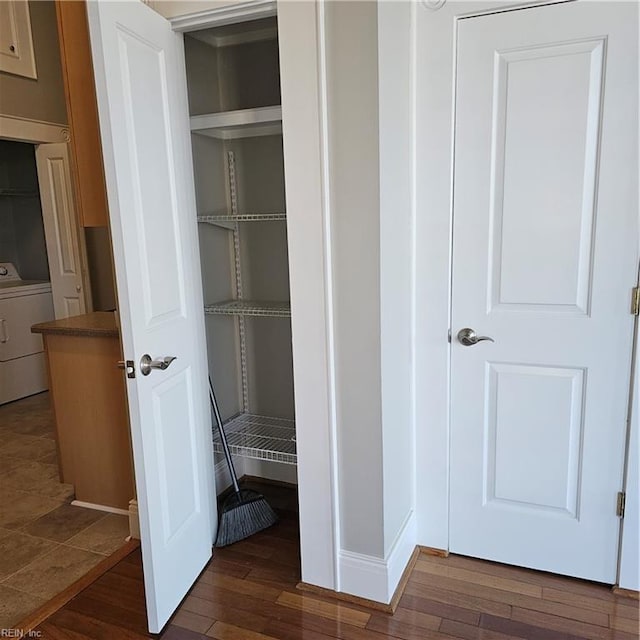 closet featuring washer / dryer