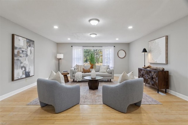 living room featuring light hardwood / wood-style flooring