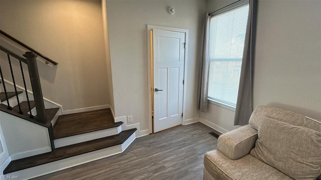 interior space featuring dark hardwood / wood-style flooring and a wealth of natural light