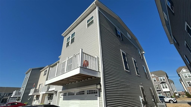 view of building exterior featuring a garage