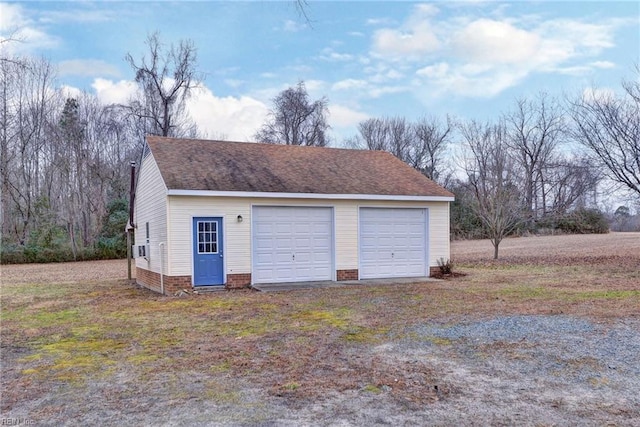 view of garage