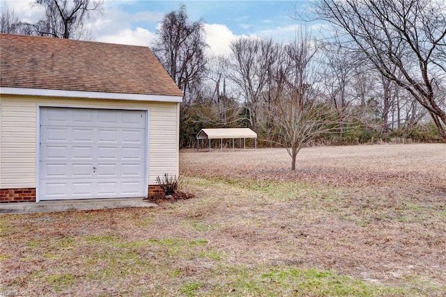 garage with a carport