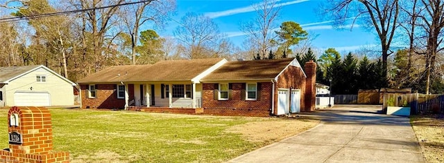 ranch-style house with a front yard