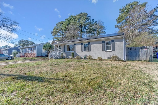 view of front of property with a front yard