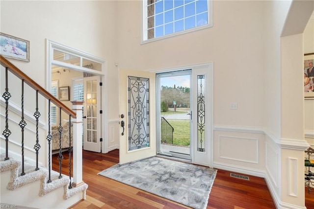 entrance foyer with hardwood / wood-style flooring