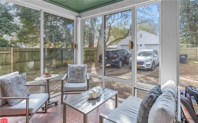 view of sunroom