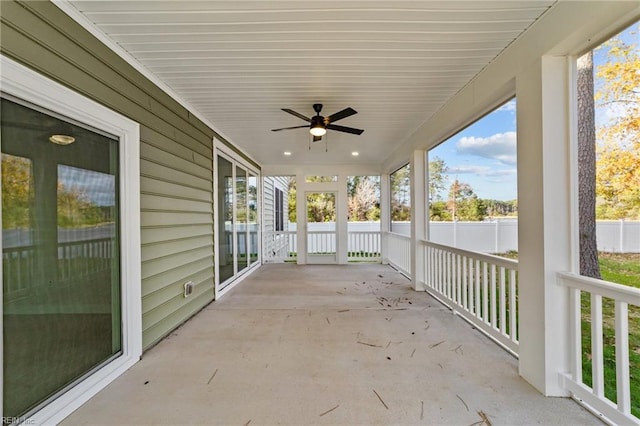 view of patio / terrace with ceiling fan