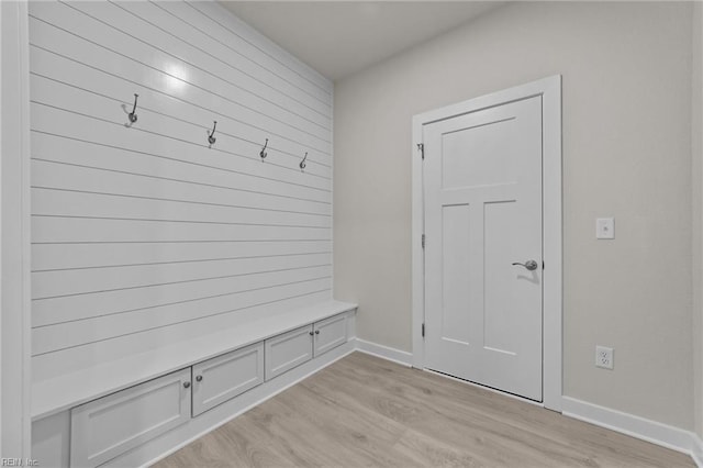 mudroom featuring light wood-type flooring