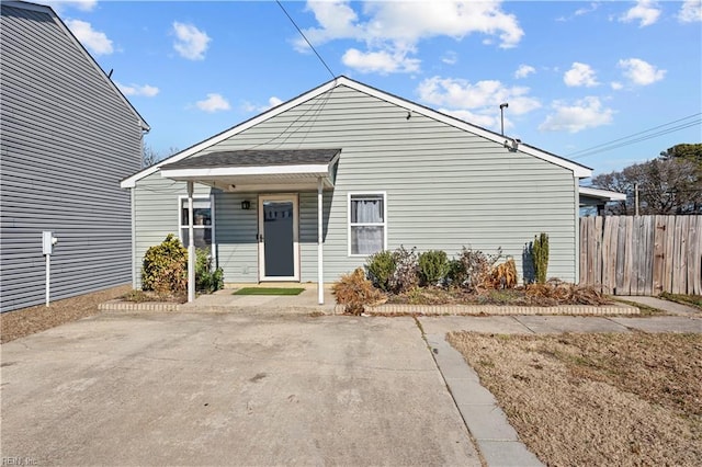 view of bungalow-style house