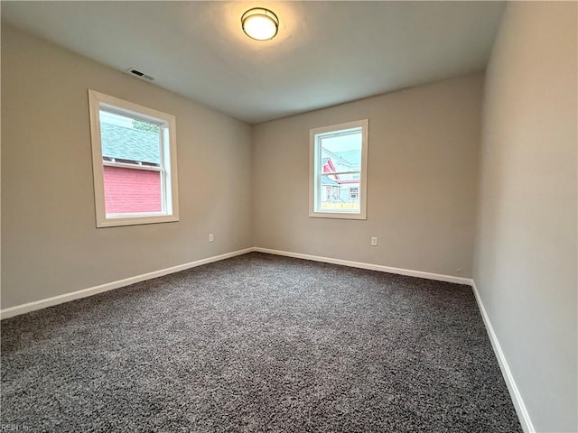 spare room with carpet and plenty of natural light