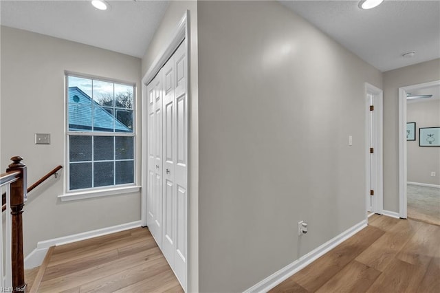 hall featuring light hardwood / wood-style flooring