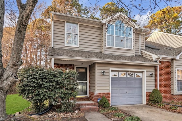 view of front of property featuring a garage