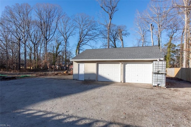 view of garage