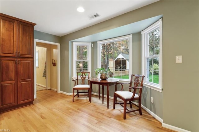 sitting room featuring light wood-type flooring