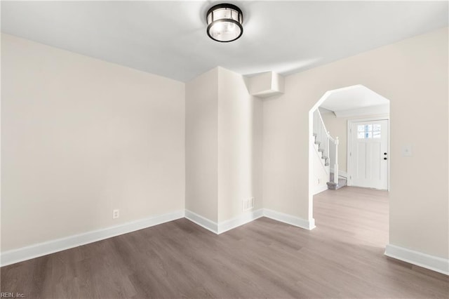 empty room featuring hardwood / wood-style floors