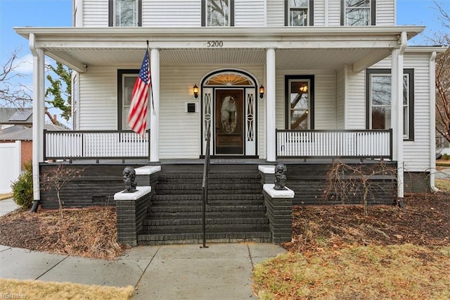 view of front facade featuring a porch