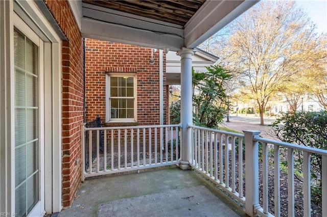 balcony featuring a porch