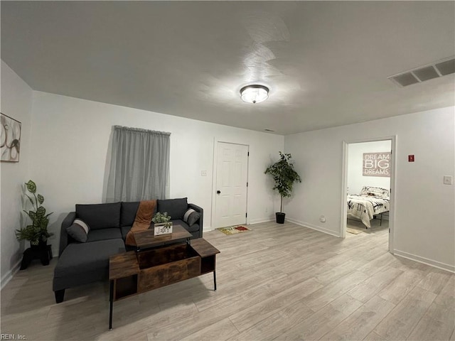 living room featuring light hardwood / wood-style floors