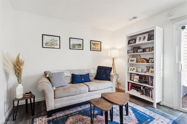 living room featuring hardwood / wood-style floors