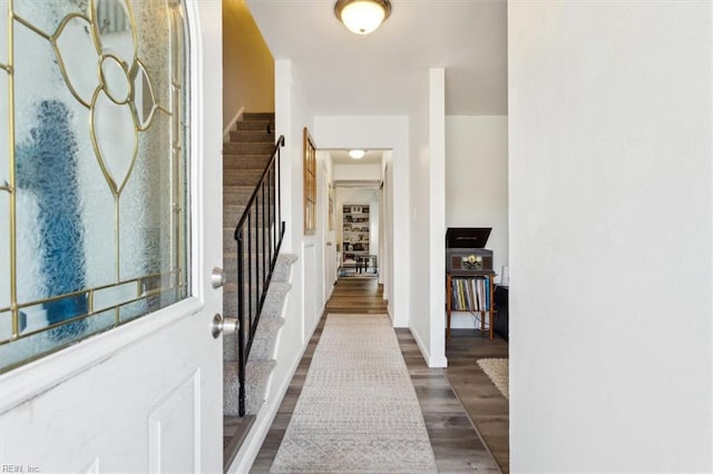 foyer featuring dark hardwood / wood-style flooring