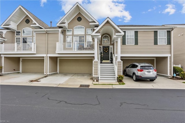 view of front of house with a garage