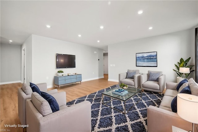 living room featuring wood-type flooring