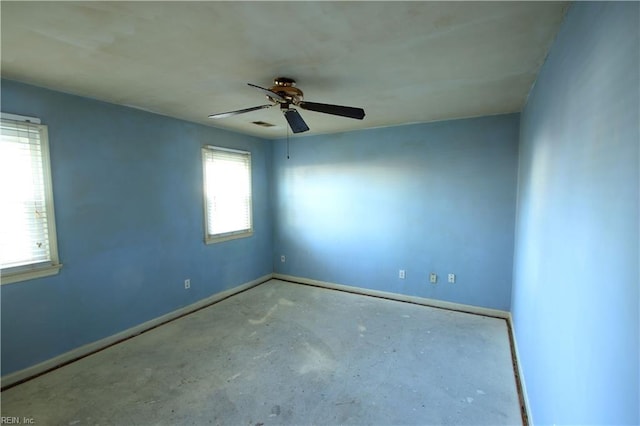 empty room featuring ceiling fan