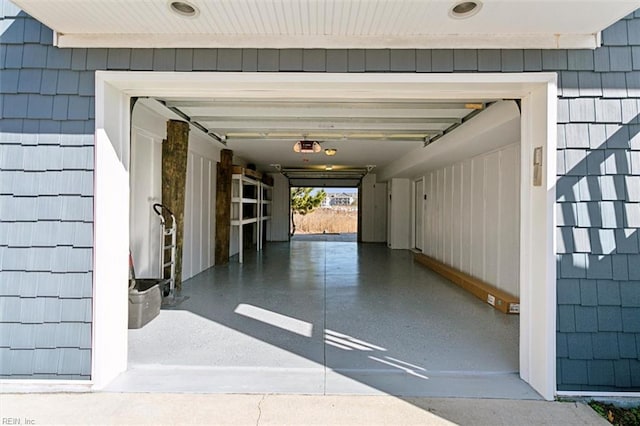 view of garage