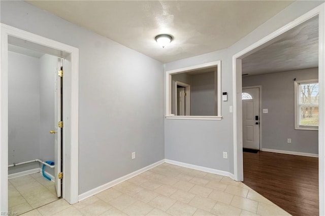 empty room with light wood-type flooring