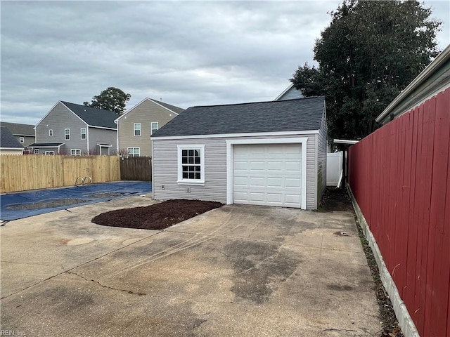 view of garage