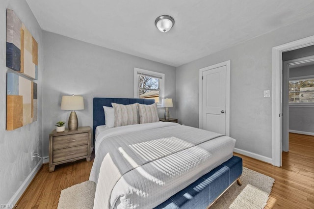 bedroom featuring light hardwood / wood-style flooring