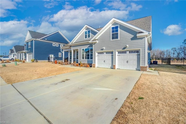 craftsman inspired home featuring a garage